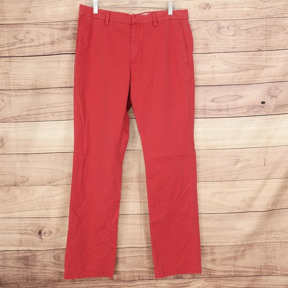 Banana Republic Emerson Chino Pants Mens 33x34 Red Regular Fit Straight Leg